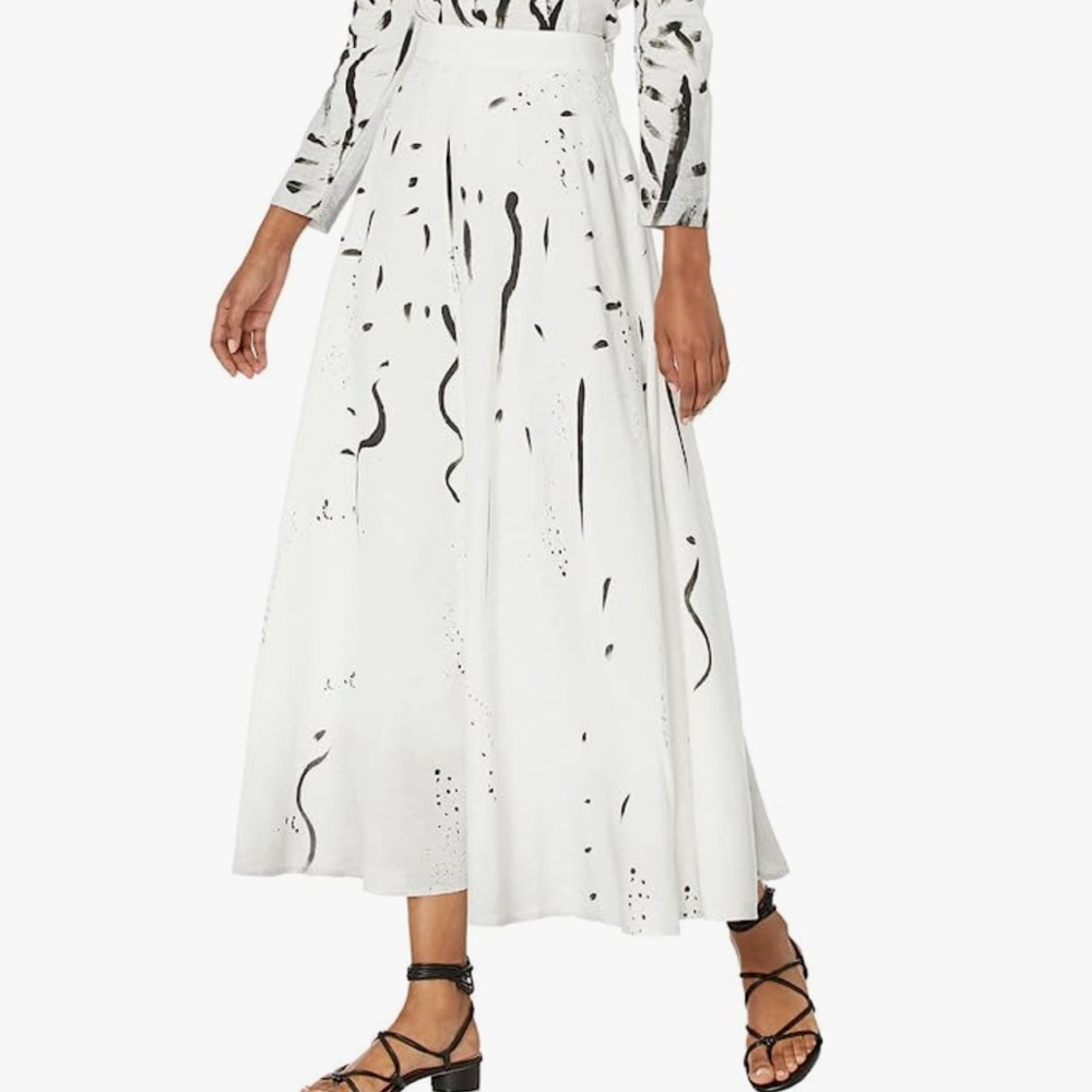 NWT. Painted, black and white skirt